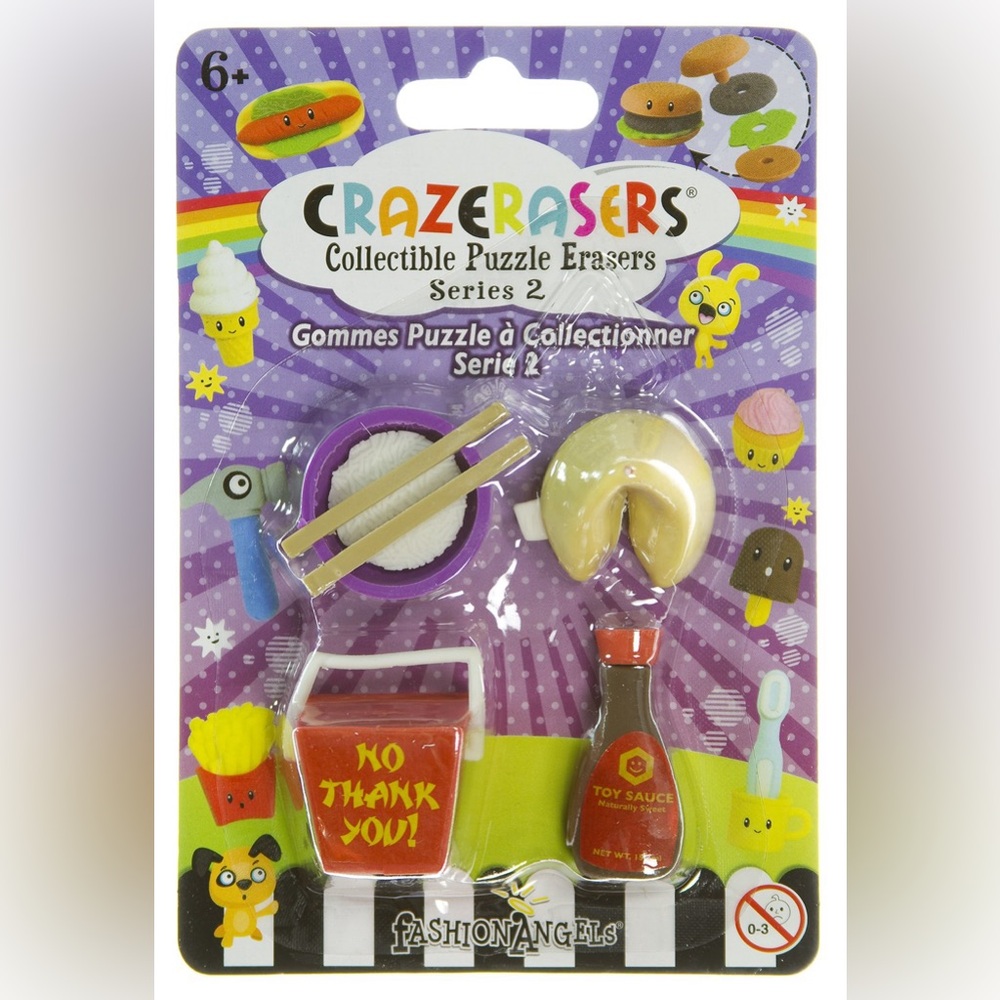 FREE🌟NWT Collectible Puzzle Erasers Asian Chinese Food Miniatures Set 4 pack Kid